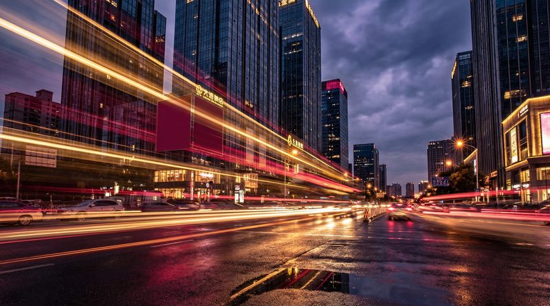 网红主播城市夜景视频